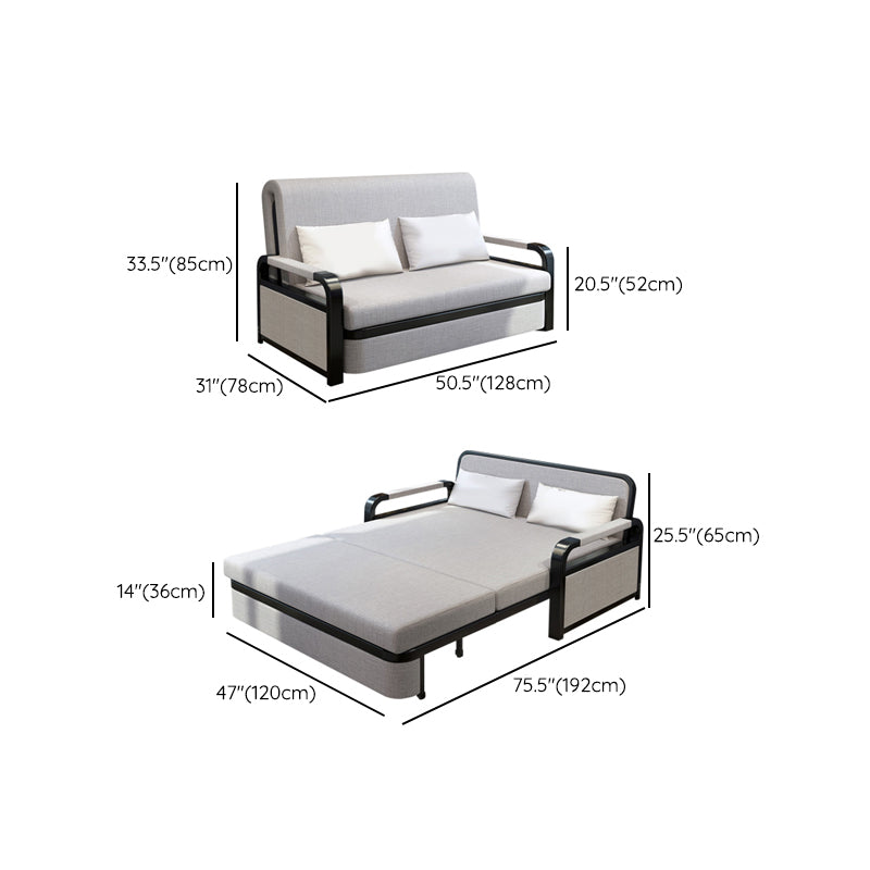 Sofa contemporain de 30 "de large oreiller gris futon inclus canapé-lit de rangement