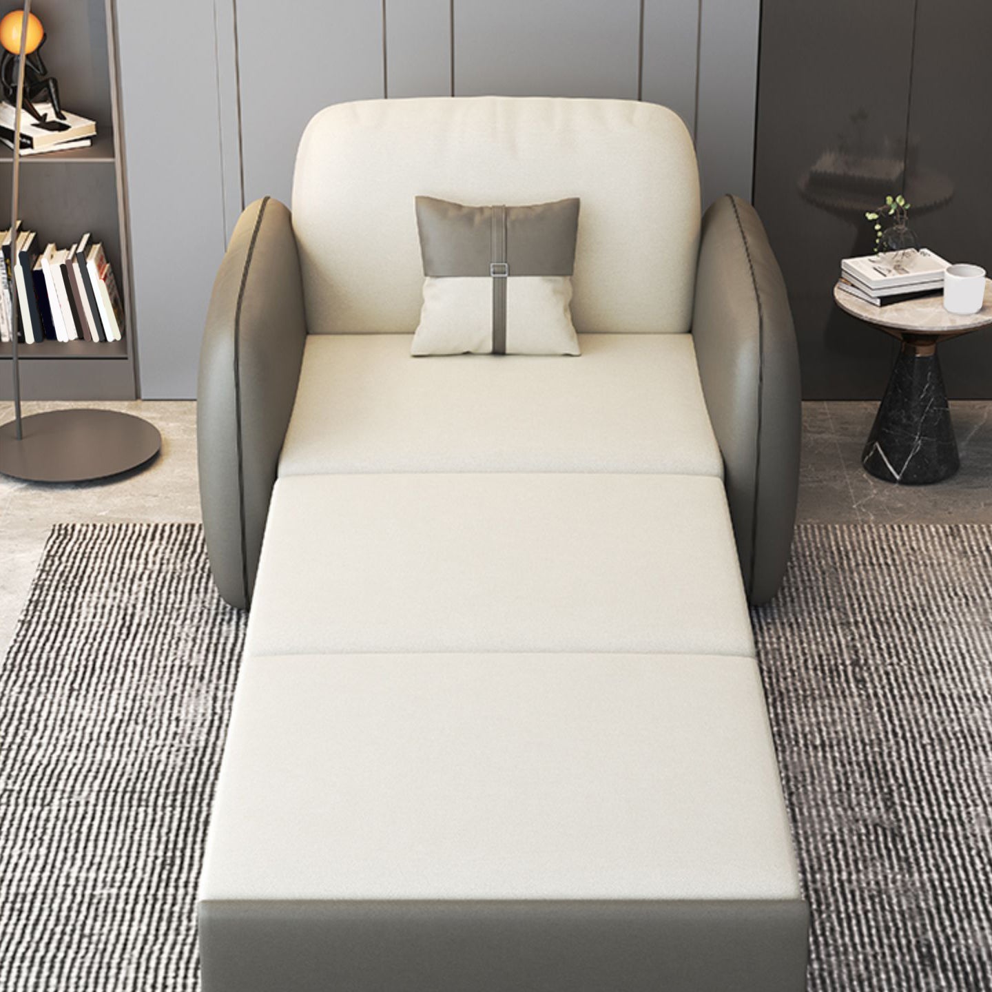 32" Wide Contemporary Sleeper Sofa Futon Faux Leather Sleeper Sofa Clearhalo 'furn' 'furn_futons' 'Furniture' 'Futons & Daybeds' 'Futons' 'Living Room Furniture' 7134949