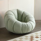 Sewn Pillow Back Papasan Chair Upholstered Sloped Arms with Swivel