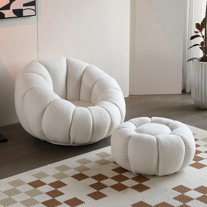 Cuscino cucito posteriore sedia papasan braccia inclinata imbottita con girevole