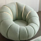 Sewn Pillow Back Papasan Chair Upholstered Sloped Arms with Swivel