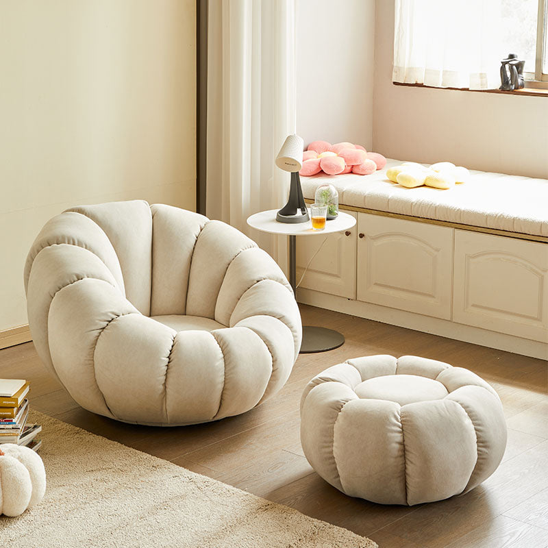 Cuscino cucito posteriore sedia papasan braccia inclinata imbottita con girevole