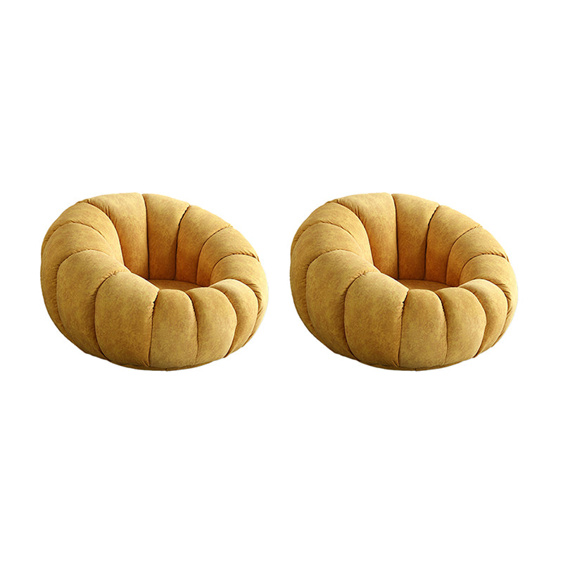 Sewn Pillow Back Papasan Chair Upholstered Sloped Arms with Swivel