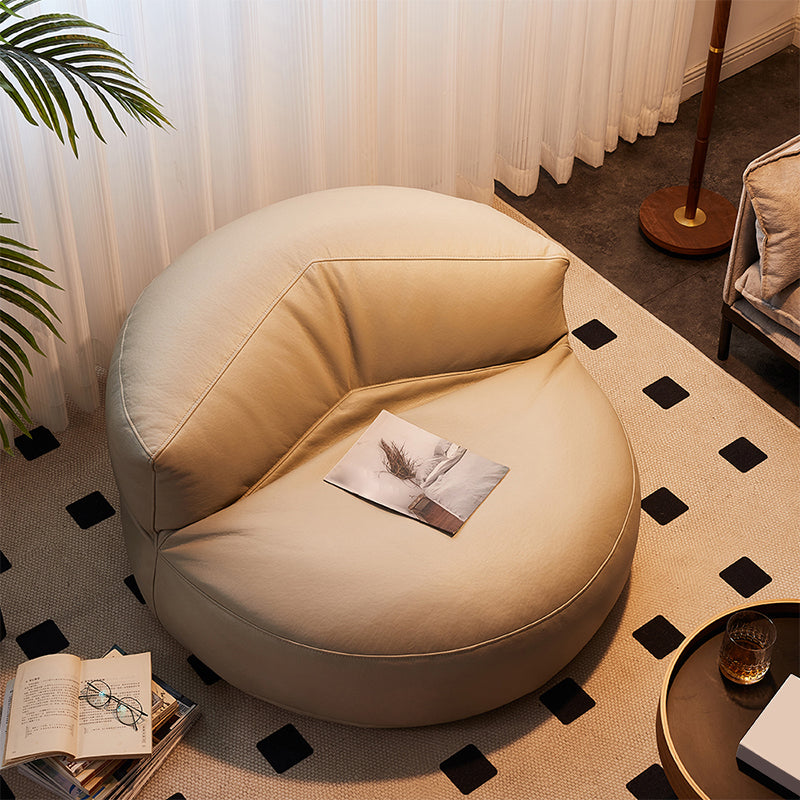 Modern Fixed Back Chair Solid Color Faux Leather Armless Chair