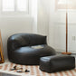 Modern Fixed Back Chair Solid Color Faux Leather Armless Chair