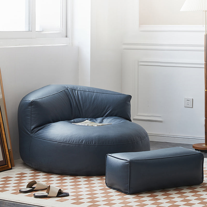 Modern Fixed Back Chair Solid Color Faux Leather Armless Chair