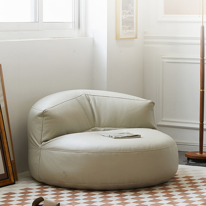 Modern Fixed Back Chair Solid Color Faux Leather Armless Chair