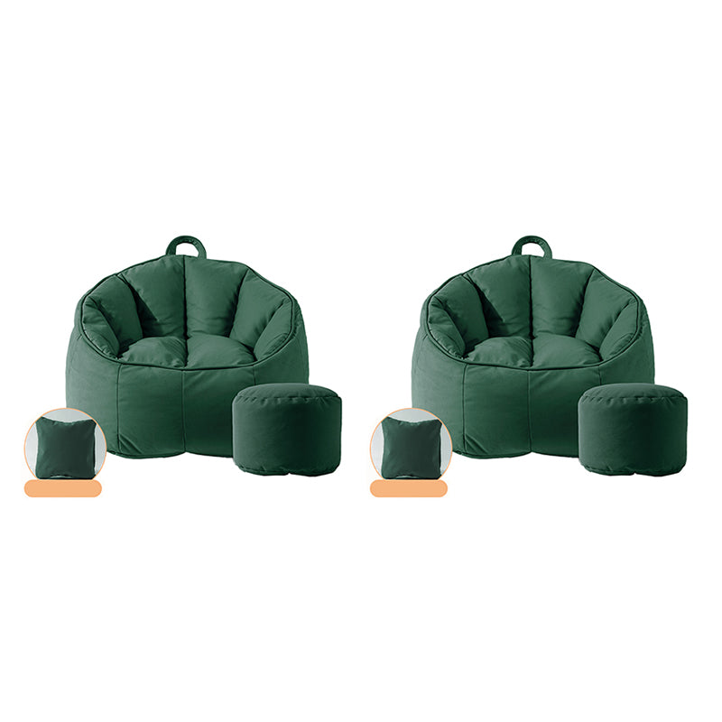 Modern Sewn Pillow Back Chair Faux Leather Sloped Arms Chair