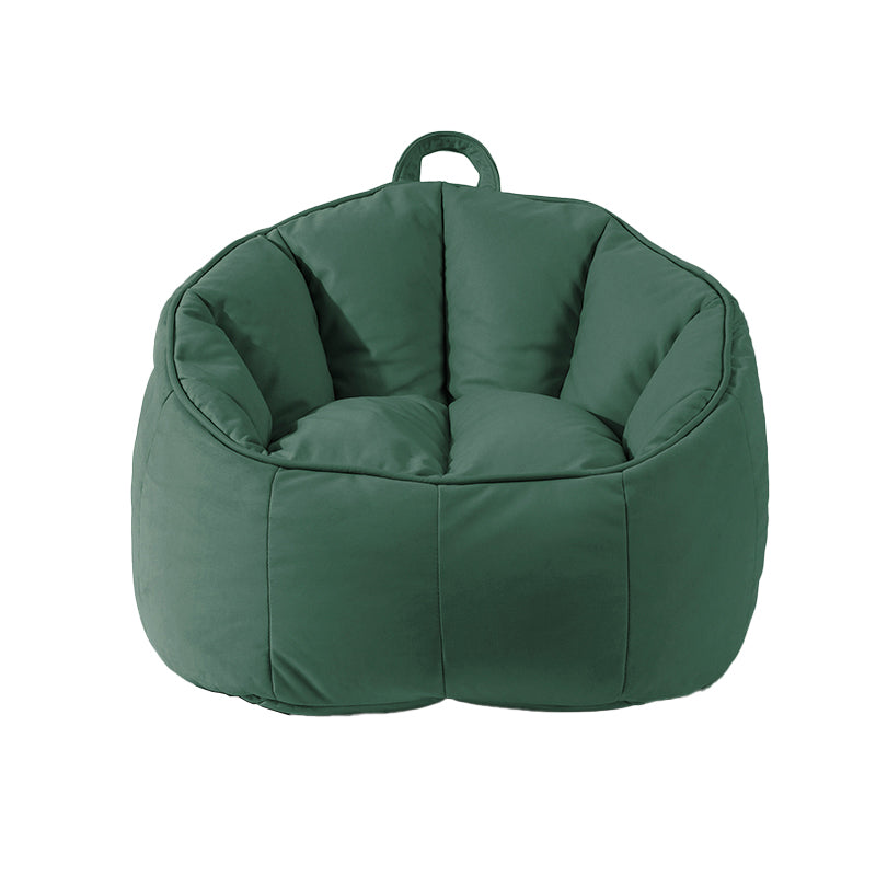 Modern Sewn Pillow Back Chair Faux Leather Sloped Arms Chair