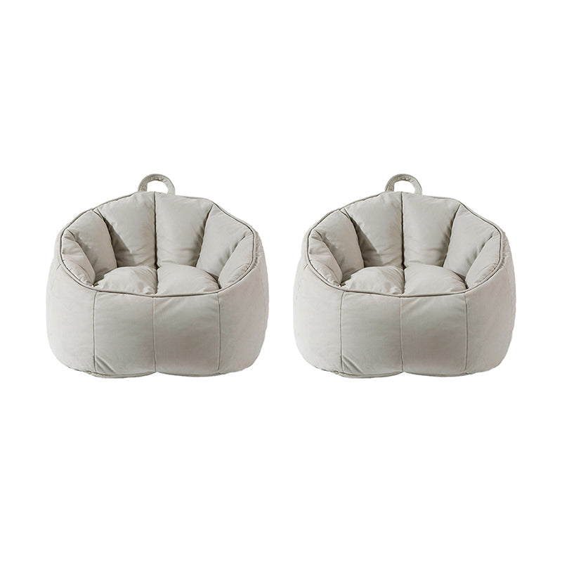 Modern Sewn Pillow Back Chair Faux Leather Sloped Arms Chair