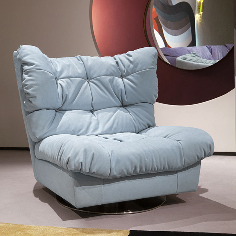 Contemporary Tufted Back Arm Chair Solid Color Armless Chair Blue 1 Piece Clearhalo 'Accent Chairs' 'accent_chairs' 'Chairs & Seating' 'furn' 'furn_accent_chairs' 'Furniture' 'Living Room Furniture' 7135223