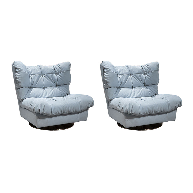 Contemporary Tufted Back Arm Chair Solid Color Armless Chair Blue 2 Piece Set Clearhalo 'Accent Chairs' 'accent_chairs' 'Chairs & Seating' 'furn' 'furn_accent_chairs' 'Furniture' 'Living Room Furniture' 7135225