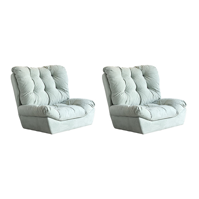 Contemporary Tufted Back Arm Chair Solid Color Armless Chair Light Green 2 Piece Set Clearhalo 'Accent Chairs' 'accent_chairs' 'Chairs & Seating' 'furn' 'furn_accent_chairs' 'Furniture' 'Living Room Furniture' 7135231