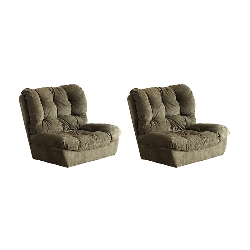 Contemporary Tufted Back Arm Chair Solid Color Armless Chair Blackish Green 2 Piece Set Clearhalo 'Accent Chairs' 'accent_chairs' 'Chairs & Seating' 'furn' 'furn_accent_chairs' 'Furniture' 'Living Room Furniture' 7135236