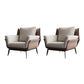 Contemporary 4 Legs Chair Flared Arms Chair with Removable Cushions Beige Brown Corduroy 2 Piece Set Clearhalo 'Accent Chairs' 'accent_chairs' 'Chairs & Seating' 'furn' 'furn_accent_chairs' 'Furniture' 'Living Room Furniture' 7135248