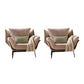 Contemporary 4 Legs Chair Flared Arms Chair with Removable Cushions Beige Corduroy 2 Piece Set Clearhalo 'Accent Chairs' 'accent_chairs' 'Chairs & Seating' 'furn' 'furn_accent_chairs' 'Furniture' 'Living Room Furniture' 7135251