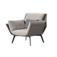 Contemporary 4 Legs Chair Flared Arms Chair with Removable Cushions Grey Cotton and Linen 1 Piece Clearhalo 'Accent Chairs' 'accent_chairs' 'Chairs & Seating' 'furn' 'furn_accent_chairs' 'Furniture' 'Living Room Furniture' 7135263