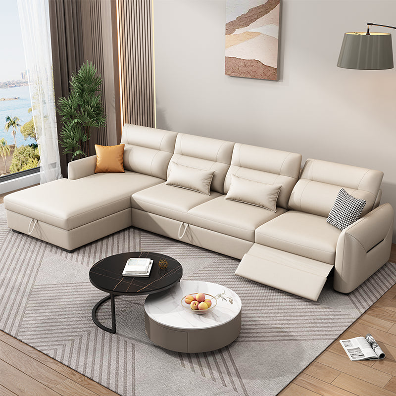 Benda quadrata di divano di divano futon scandinavo con cuscino di portata in pelle