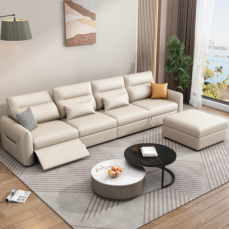 Benda quadrata di divano di divano futon scandinavo con cuscino di portata in pelle