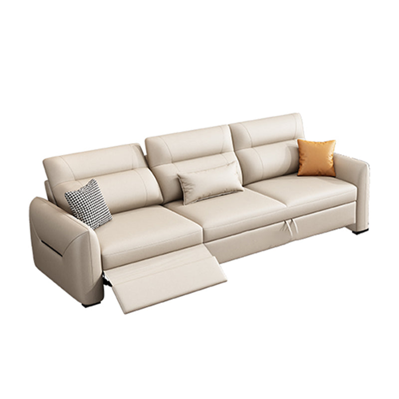 Benda quadrata di divano di divano futon scandinavo con cuscino di portata in pelle