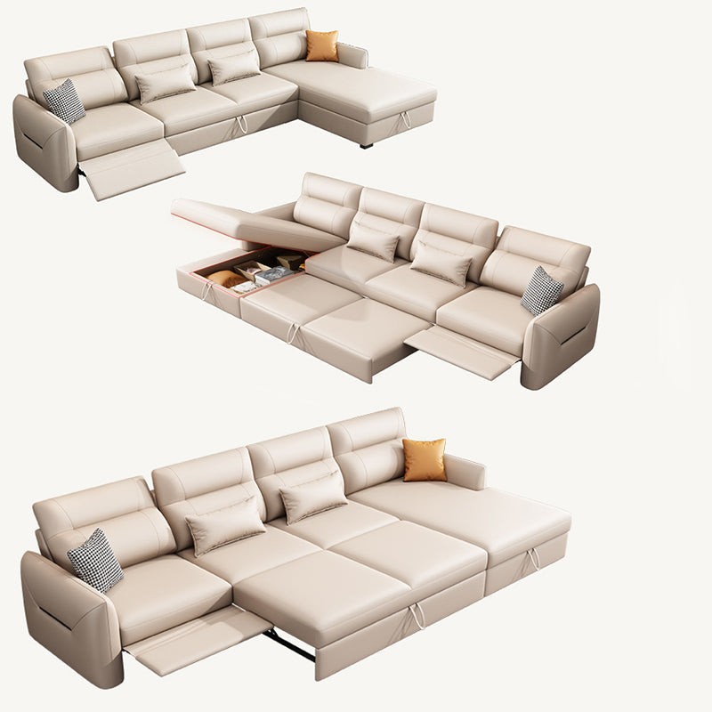 Benda quadrata di divano di divano futon scandinavo con cuscino di portata in pelle