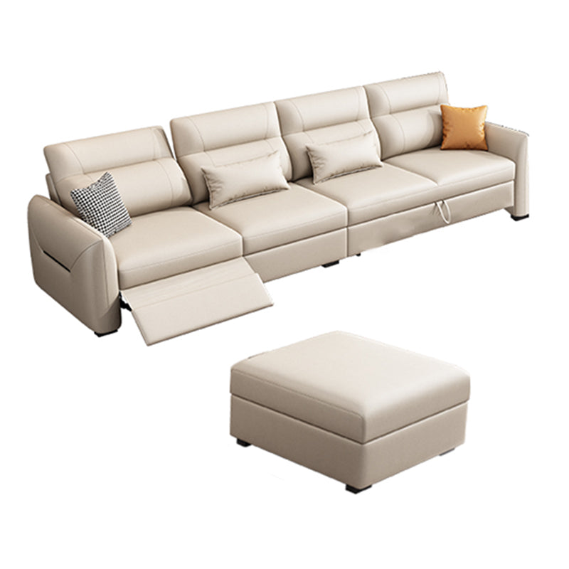 Benda quadrata di divano di divano futon scandinavo con cuscino di portata in pelle