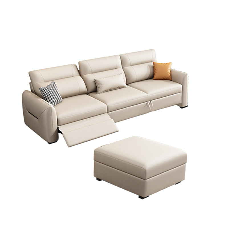 Benda quadrata di divano di divano futon scandinavo con cuscino di portata in pelle