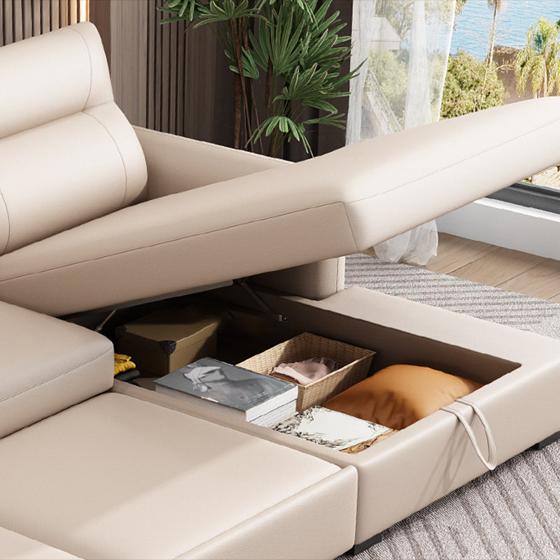 Benda quadrata di divano di divano futon scandinavo con cuscino di portata in pelle