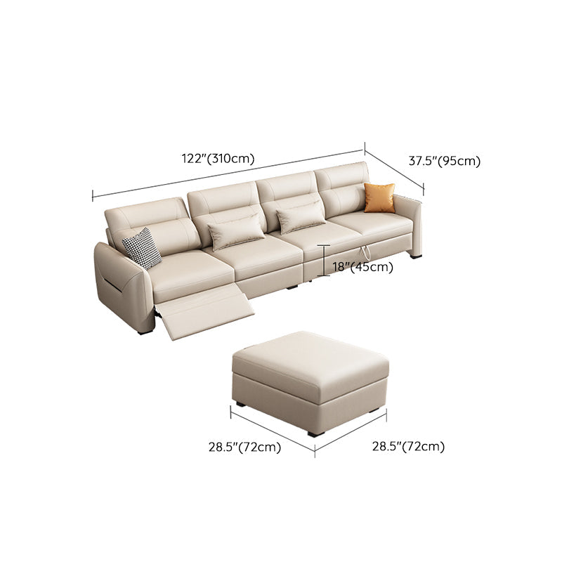 Benda quadrata di divano di divano futon scandinavo con cuscino di portata in pelle