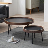 Tray Top Solid Wood Coffee Table Round Single Cocktail Table in Brown Clearhalo 'Coffee & Accent Tables' 'Coffee Tables' 'coffee_tables' 'furn' 'furn_coffee_tables' 'Furniture' 'Living Room Furniture' 7135552