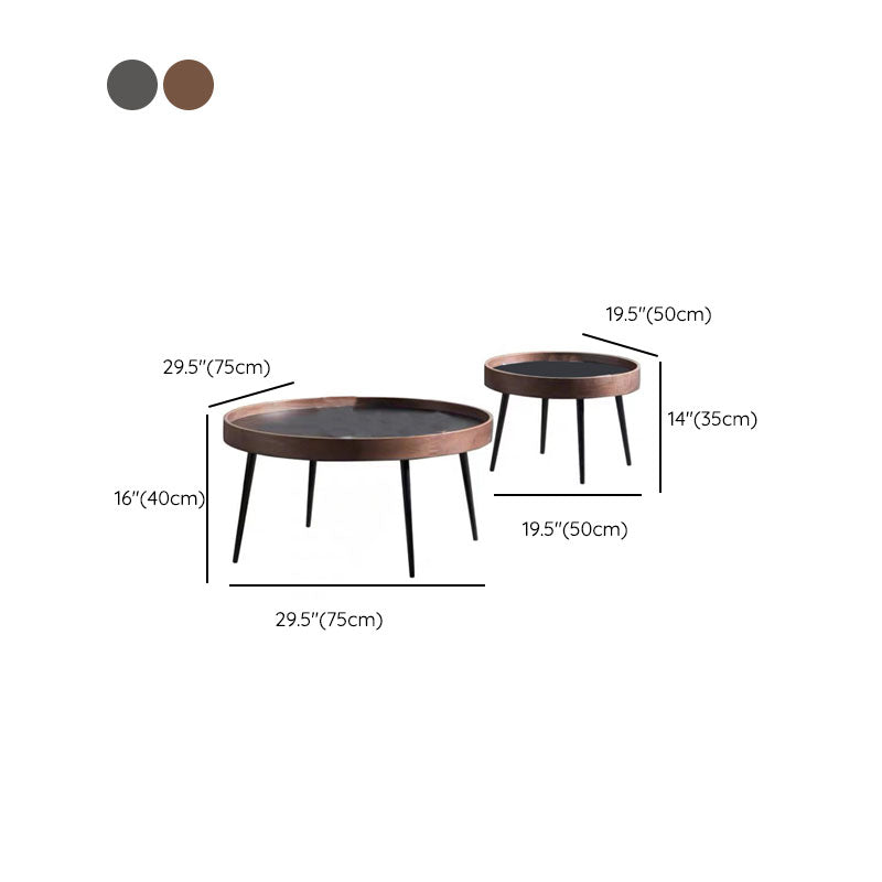 Tray Top Solid Wood Coffee Table Round Single Cocktail Table in Brown Clearhalo 'Coffee & Accent Tables' 'Coffee Tables' 'coffee_tables' 'furn' 'furn_coffee_tables' 'Furniture' 'Living Room Furniture' 7135567