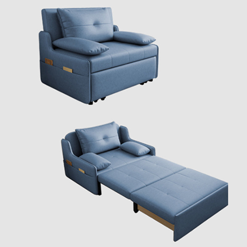 33" Wide Scandinavian Sleeper Sofa Futon Blue Storage Sleeper Sofa 63"L x 33"W x 34"H Clearhalo 'furn' 'furn_futons' 'Furniture' 'Futons & Daybeds' 'Futons' 'Living Room Furniture' 7135655