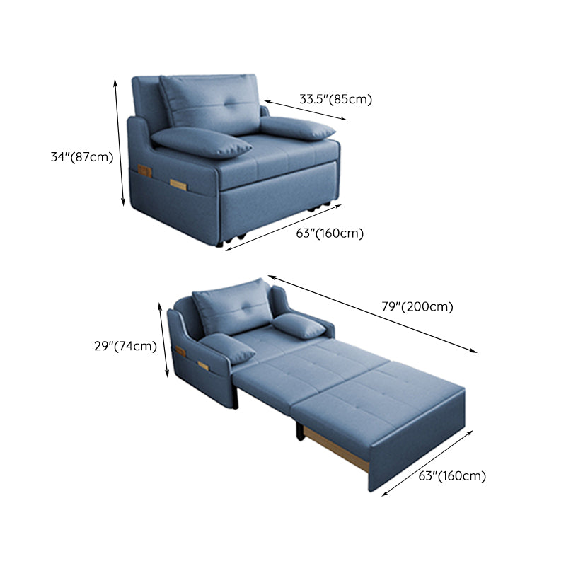 33" Wide Scandinavian Sleeper Sofa Futon Blue Storage Sleeper Sofa Clearhalo 'furn' 'furn_futons' 'Furniture' 'Futons & Daybeds' 'Futons' 'Living Room Furniture' 7135673