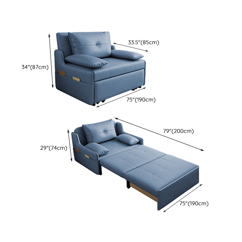 33" Wide Scandinavian Sleeper Sofa Futon Blue Storage Sleeper Sofa Clearhalo 'furn' 'furn_futons' 'Furniture' 'Futons & Daybeds' 'Futons' 'Living Room Furniture' 7135674