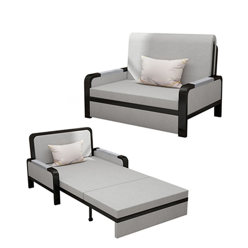 Futón de Futón Futón Plegable contemporáneo Futón y colchón de gris claro con almacenamiento