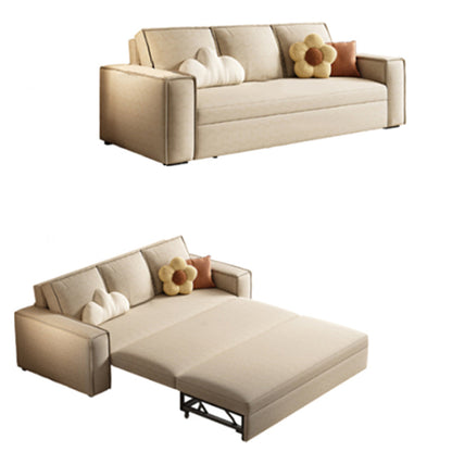 Contemporary Foldable Futon Sleeper White Futon and Mattress 95"L x 30"W x 31"H Clearhalo 'furn' 'furn_futons' 'Furniture' 'Futons & Daybeds' 'Futons' 'Living Room Furniture' 7135718