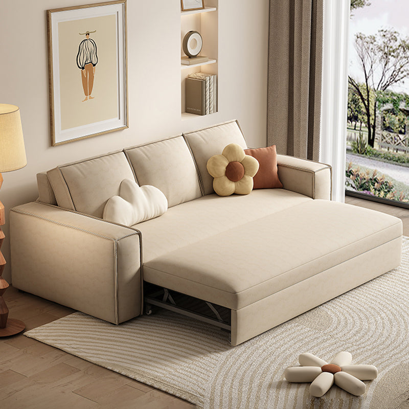 Contemporary Foldable Futon Sleeper White Futon and Mattress Clearhalo 'furn' 'furn_futons' 'Furniture' 'Futons & Daybeds' 'Futons' 'Living Room Furniture' 7135730