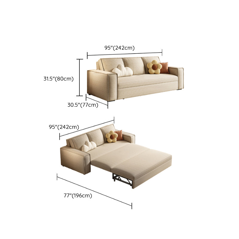 Contemporary Foldable Futon Sleeper White Futon and Mattress Clearhalo 'furn' 'furn_futons' 'Furniture' 'Futons & Daybeds' 'Futons' 'Living Room Furniture' 7135737