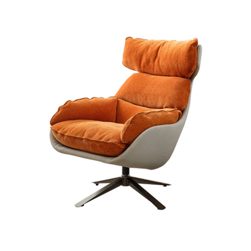 Contemporary Solid Color Arm Chair 4-Star Base Flared Arms Chair Orange Beige 1 Piece Clearhalo 'Accent Chairs' 'accent_chairs' 'Chairs & Seating' 'furn' 'furn_accent_chairs' 'Furniture' 'Living Room Furniture' 7135763