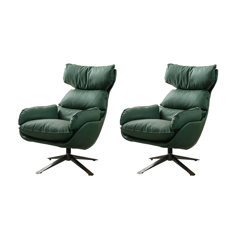 Contemporary Solid Color Arm Chair 4-Star Base Flared Arms Chair Army Green 2 Piece Set Clearhalo 'Accent Chairs' 'accent_chairs' 'Chairs & Seating' 'furn' 'furn_accent_chairs' 'Furniture' 'Living Room Furniture' 7135772