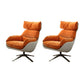 Contemporary Solid Color Arm Chair 4-Star Base Flared Arms Chair Orange Beige 2 Piece Set Clearhalo 'Accent Chairs' 'accent_chairs' 'Chairs & Seating' 'furn' 'furn_accent_chairs' 'Furniture' 'Living Room Furniture' 7135777