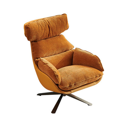 Contemporary Solid Color Arm Chair 4-Star Base Flared Arms Chair Orange 1 Piece Clearhalo 'Accent Chairs' 'accent_chairs' 'Chairs & Seating' 'furn' 'furn_accent_chairs' 'Furniture' 'Living Room Furniture' 7135788