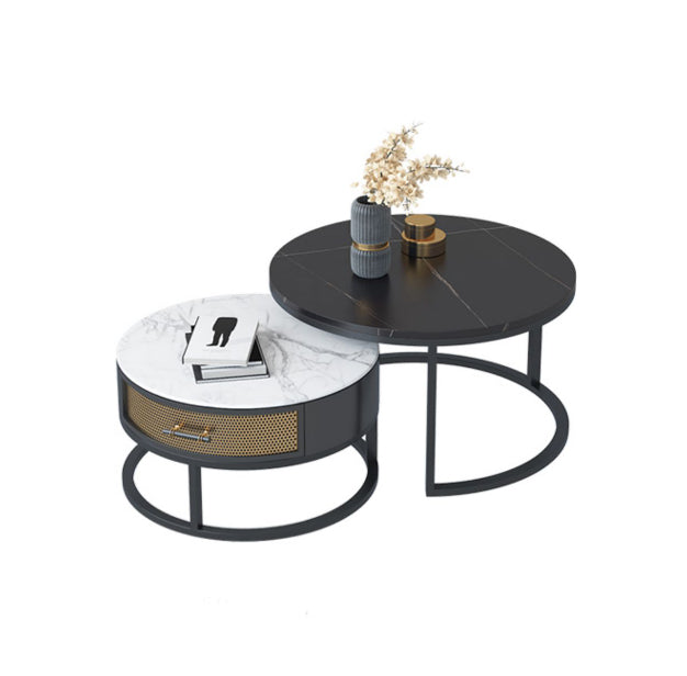 Frame 2 Nesting Coffee Table Set Modern Slate Cocktail Table with Drawer Clearhalo 'Coffee & Accent Tables' 'Coffee Tables' 'coffee_tables' 'furn' 'furn_coffee_tables' 'Furniture' 'Living Room Furniture' 7135884
