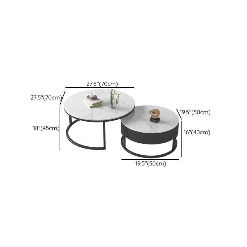 Frame 2 Nesting Coffee Table Set Modern Slate Cocktail Table with Drawer Clearhalo 'Coffee & Accent Tables' 'Coffee Tables' 'coffee_tables' 'furn' 'furn_coffee_tables' 'Furniture' 'Living Room Furniture' 7135890