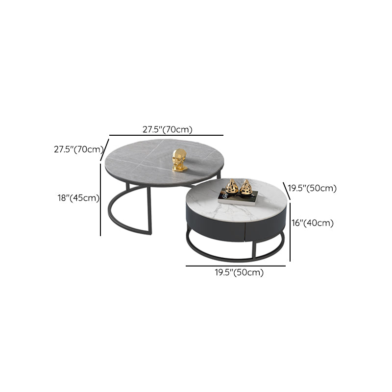 Frame 2 Nesting Coffee Table Set Modern Slate Cocktail Table with Drawer Clearhalo 'Coffee & Accent Tables' 'Coffee Tables' 'coffee_tables' 'furn' 'furn_coffee_tables' 'Furniture' 'Living Room Furniture' 7135891