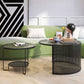 Round GlassCoffee Table Tropical No Distressing Coffee Table Set with Shelf Clearhalo 'Coffee & Accent Tables' 'Coffee Tables' 'coffee_tables' 'furn' 'furn_coffee_tables' 'Furniture' 'Living Room Furniture' 7135902