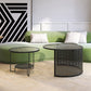 Round GlassCoffee Table Tropical No Distressing Coffee Table Set with Shelf Black Clearhalo 'Coffee & Accent Tables' 'Coffee Tables' 'coffee_tables' 'furn' 'furn_coffee_tables' 'Furniture' 'Living Room Furniture' 7135903