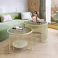 Round GlassCoffee Table Tropical No Distressing Coffee Table Set with Shelf Clearhalo 'Coffee & Accent Tables' 'Coffee Tables' 'coffee_tables' 'furn' 'furn_coffee_tables' 'Furniture' 'Living Room Furniture' 7135905