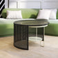 Round GlassCoffee Table Tropical No Distressing Coffee Table Set with Shelf 28"L x 28"W x 18"H + 20"L x 20"W x 16"H Black White Clearhalo 'Coffee & Accent Tables' 'Coffee Tables' 'coffee_tables' 'furn' 'furn_coffee_tables' 'Furniture' 'Living Room Furniture' 7135919