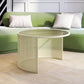 Round GlassCoffee Table Tropical No Distressing Coffee Table Set with Shelf Off-White Clearhalo 'Coffee & Accent Tables' 'Coffee Tables' 'coffee_tables' 'furn' 'furn_coffee_tables' 'Furniture' 'Living Room Furniture' 7135921